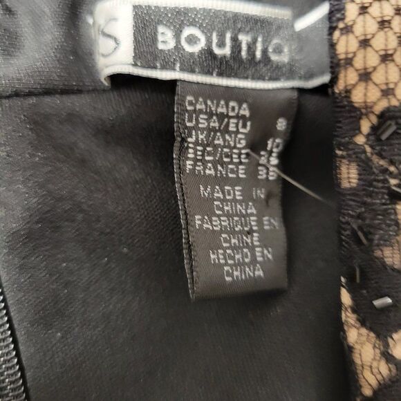 Black and Gold Evening Formal Gown Maxi Dress with Lace Overlay Size 12, Size 4 - Picture 6 of 13